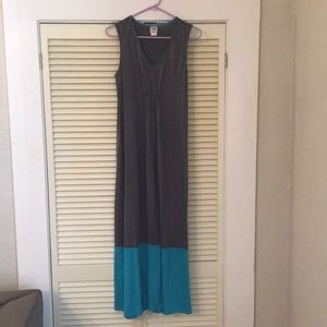 Grey and turquoise dress